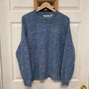St Johns Bay Men's Regular Med Acrylic Knit Pullover Sweater Purple Blue Green